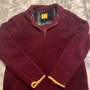 Prince & Fox Thick Red Sweater with Yellow Trim size Large